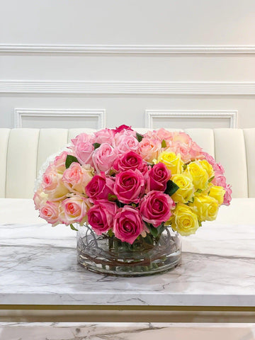 X-Large Exclusive Multicolor Roses Dome Arrangement - Flovery